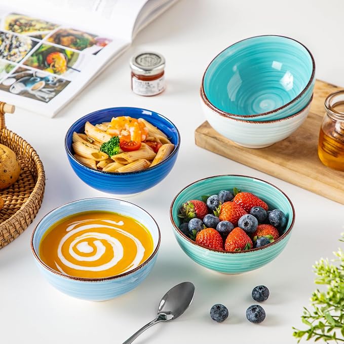 vancasso Bonita 12 Oz Small Bowls Set of 6, Ceramic Mini Dessert & Dipping - Image 6
