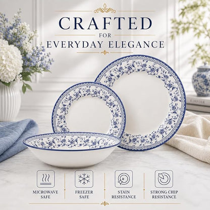 Royal 12-Piece Porcelain Dinnerware Set - Image 4