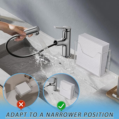 Transparent Acrylic Napkin Holder Clear Guest Paper Disposable Hand Towel Dispenser Tray Organizer For Table Home Kitchen Restaurant and Hotel Business