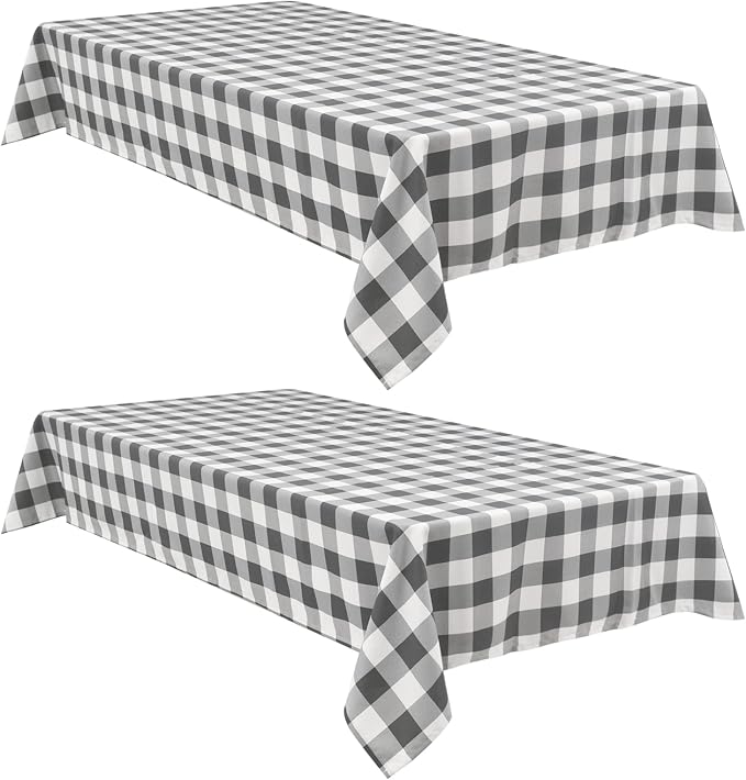 Buffalo Plaid Tablecloth, 2 Pack, 54 x 108 inch, Stain and Wrinkle Resistant by Hiasan