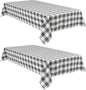 Checkered Tablecloth Waterproof 2 Pack 60 x 120 inch Grey and White | Buffalo by Hiasan