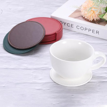 uxcell 1 Set Leather Coasters for Drinks, Drink Coasters - Image 4