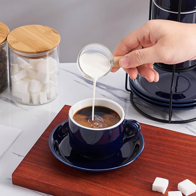 YOLIFE 8oz Porcelain Stackable Cappuccino Cups - Image 5