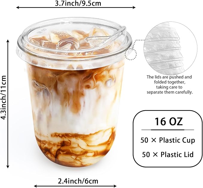 50 Pack Clear Plastic Cups - Image 2