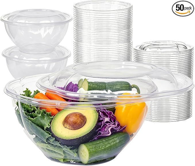 50PCS 32oz Disposable Salad Bowls by Unknown