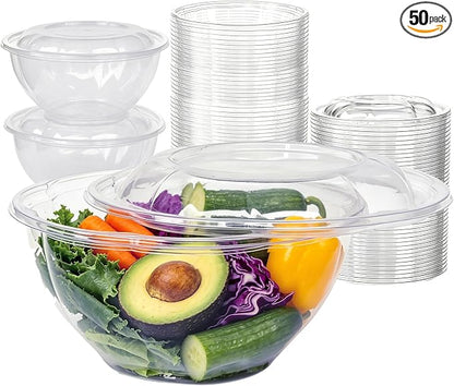 50PCS 32oz Disposable Salad Bowls by Unknown