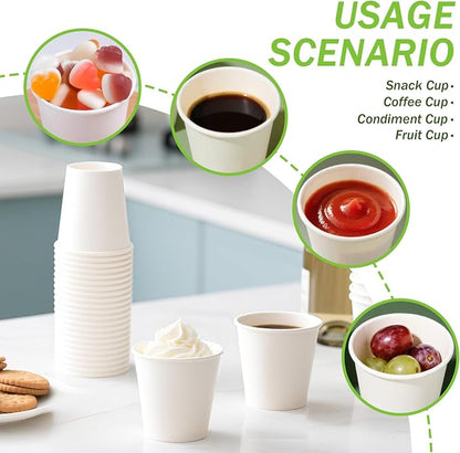 3oz Disposable Paper Cups, 100 Pack Bathroom Mouthwash Cups | Mini Dixie Cups - Image 4