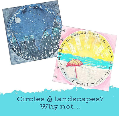Gel Press Monoprinting Print Plate – 6” Circle Gel Plate - Printmaking Supplies - Reusable Gel Printing Plate for Press Art for Card Making, Scrapbooking, Journaling, Arts and Crafts, Home Decor