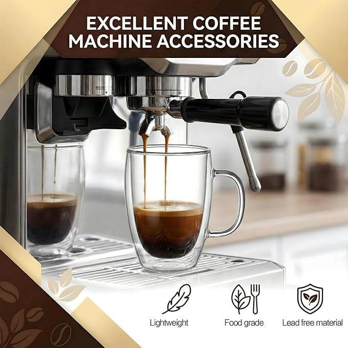 Set of 4 12oz Double Walled Glass Coffee Mugs - Image 5