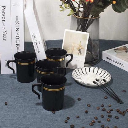 Nervure 60 Pack Black Plastic Coffee Mugs - Image 6