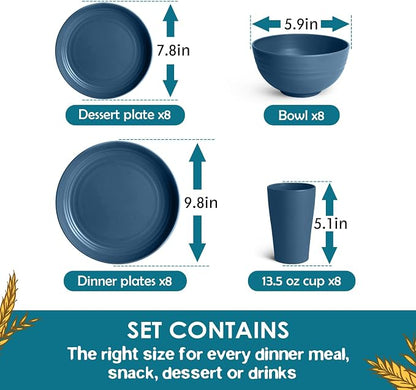 Teivio 32-Piece Plates and Bowls Sets - Image 2