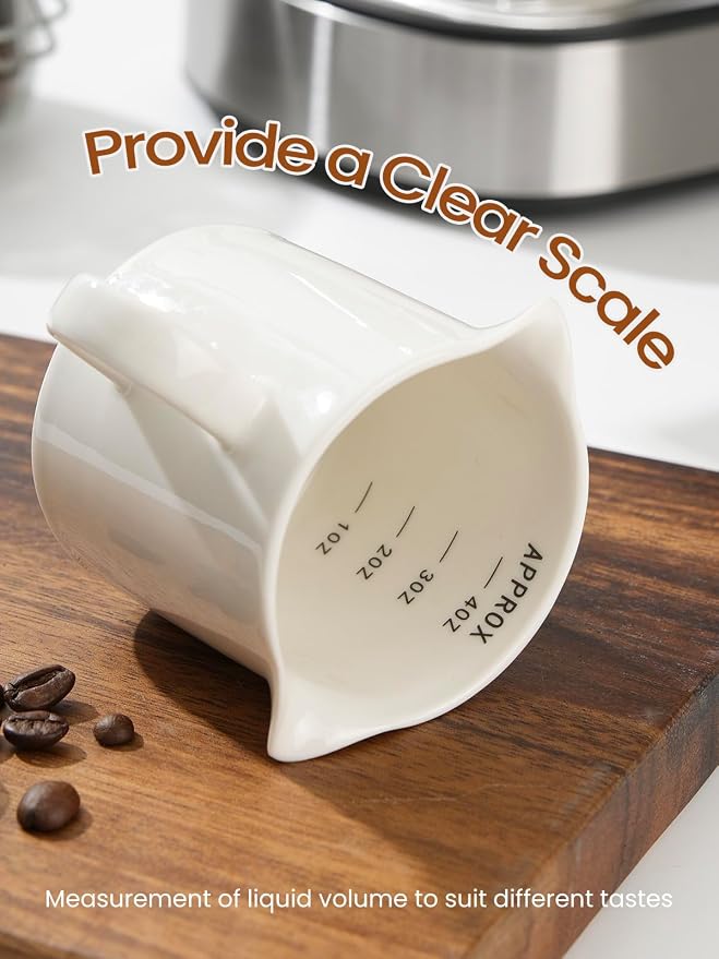 ABRUTY Espresso Cups, 5 OZ Ceramic Double Spouts Cups, Espresso Shot Cup - Image 4