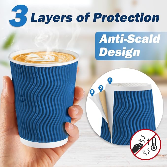 SIUQ 90 Pack 12 oz Disposable Coffee Cups - Image 4
