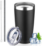 20 oz Tumbler with Lids and Straws, Stainless Steel Insulated Coffee Tumbler by GUDEMAO