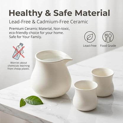 Modern Ceramic Pitcher 18oz, Small Coffee Carafe - Image 6