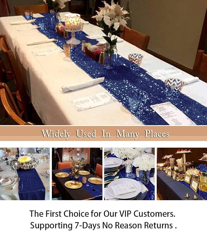 ShiDianYi Navy Blue Table Runners - Image 5