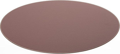 Nikalaz Oval Placemats Set (Pack of 4) Recycled Leather Table Mats 18 x 13 inches (45.7 x 33 centimetres), Kitchen Dining Table Decor by Nikalaz (Brown)