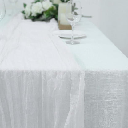 Efavormart 10FT White Cheesecloth Table Runner, Gauze Fabric Boho Wedding Arbor - Image 6