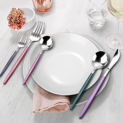 VANVRO Mirror Silver multicolor Silverware Set, 20-Piece Stainless Steel - Image 6