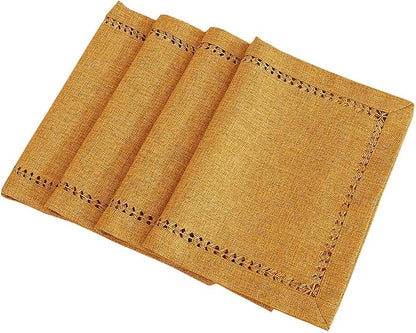 Grelucgo Set of 4 Handcrafted Solid Mustard Gold Color Dining Table Place-mats by Grelucgo