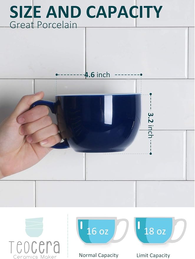 Teocera 16oz Large Coffee Mugs Set of 4 - Image 3