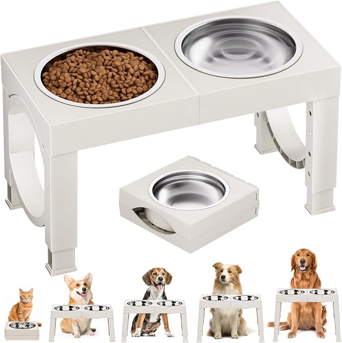 XIAZ Elevated Dog Bowls Large Breed Raised Dogs Bowl Stand Large/Medium Sized by XiaZPet