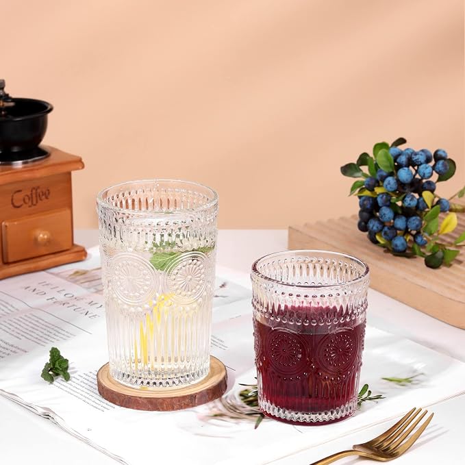 Amzcku Vintage Drinking Glass Set of 4, 10 oz - Image 6