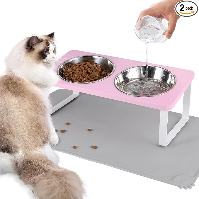 Summark Upgraded Elevated Cat Bowls by Summark
