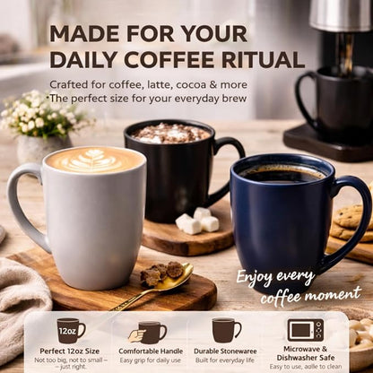 AmorArc Coffee Mugs Set of 6, 12oz Ceramic Coffee Mugs - Image 4