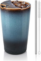 1 Pack Ceramic Coffee Mug with Sip Hole, 14.5 oz Handleless Tumbler Cup with 1 by Ferrochef