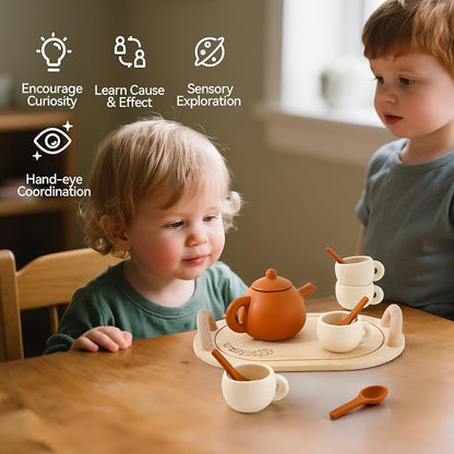 Silicone Tea Set for Toddlers – Kids Tea Set for Girls & Boys, Pretend Play Tea - Image 2