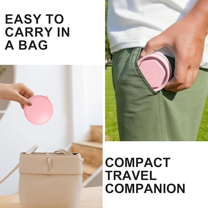 Collapsible Travel Cup with Lid - 6oz Mini Silicone Folding Cup with Stainless - Image 6