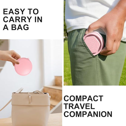 Collapsible Travel Cup with Lid - 6oz Mini Silicone Folding Cup with Stainless - Image 6