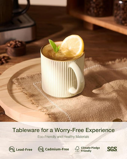 famiware Coffee Mug Set for 4, Star 12 oz Catering Mugs Cup Set - Image 3