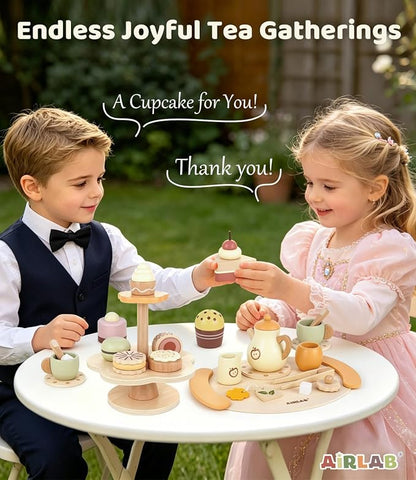 Tea Sets for 3-5 Girl Birthday Gift 3 Year Old Cupcake Toy | Wooden Play Food - Image 6