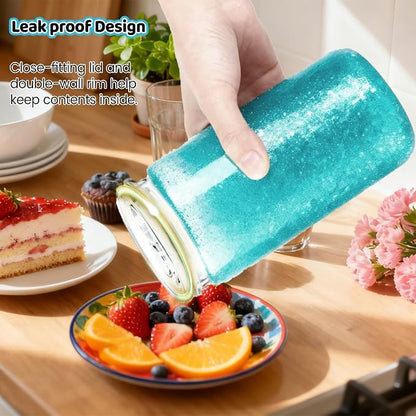 ZONEGRACE 12 Pack 16 oz Acrylic Snow Globe Tumbler Cups, Double Wall Plastic - Image 5