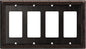 Henne Bery Sunken Pearls Heavy Duty Decorative Wall Plate Switch Plate Outlet Cover (Quad Decorator, Aged Bronze)