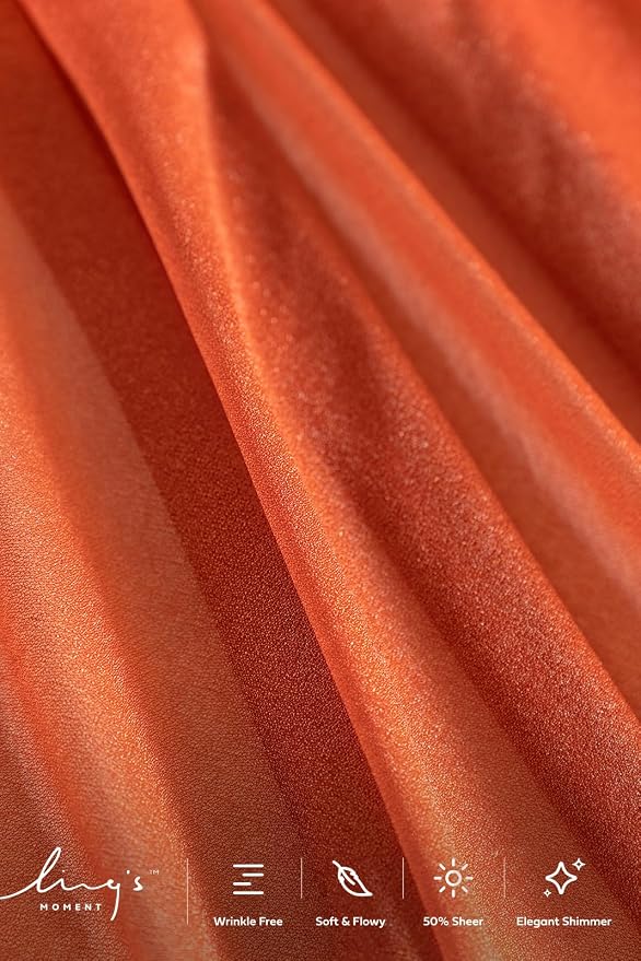 Ling's Moment 14Ft Terracotta Table Runner, Wedding Chiffon Table Runners | - Image 3