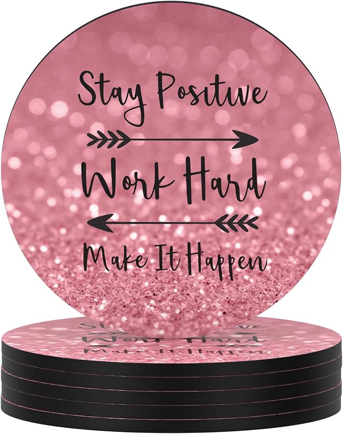 Coasters for Drinks, Kitchen Home Decor Housewarming Gift, Round 4 in by Nipichsha