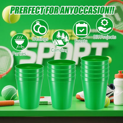 Yungyan 100 Pack 16 oz Stadium Cups Reusable Plastic Cups Blank Drink Stadium - Image 3