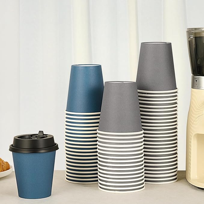 LITOPAK 100 Pack 10 oz Disposable Paper Coffee Cups - Image 4