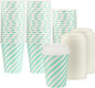 Disposable Coffee Cups with Lids, To Go Paper Hot Cups, Water Blue by SMYGOODS
