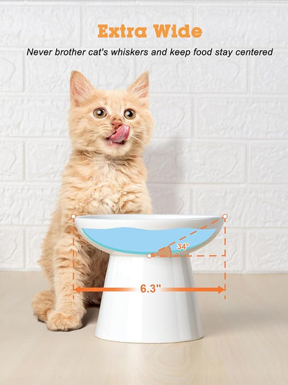 LoeJan Elevated Food and Water Bowls Set, Extra Wide and Raised Ceramic Feeder - Image 5