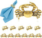 Crab Napkin Rings Set of 12 Vintage Gold Coastal Napkin Holder by DavifinaNapkinRings