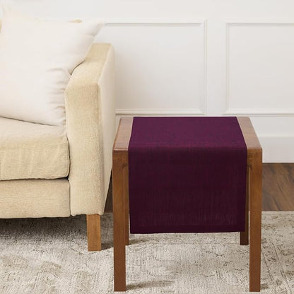 Solino Home 100% Pure Linen Table Runner Burgundy Woven, Athena 14 x 36 in | by SolinoHome