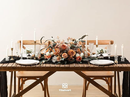 Vitalizart Cheesecloth Table Runner Black 10ft Gauze Boho Rustic | 120 Inches - Image 4