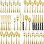 72 Pcs Gold Silverware Set by MUTNITT