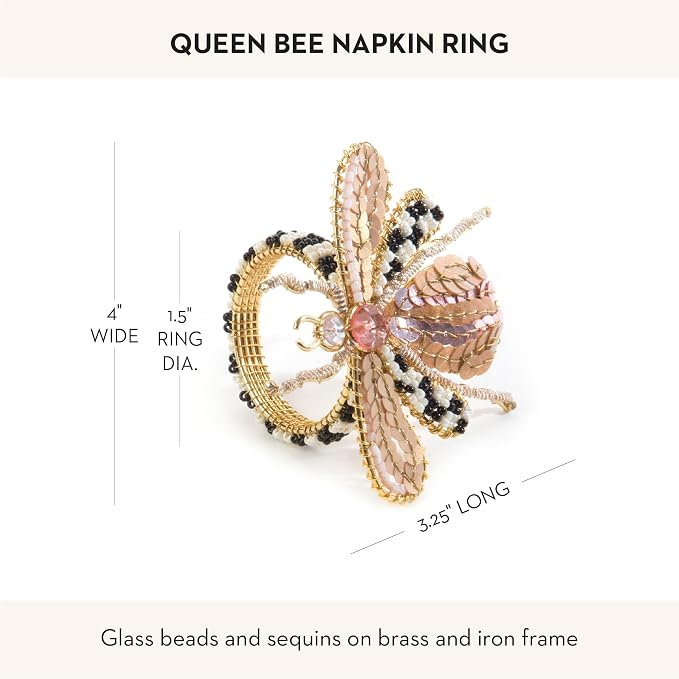 MACKENZIE-CHILDS Napkin Ring, Queen Bee | Handcrafted design, made from brass - Image 4