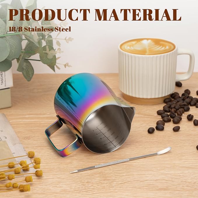 Amrules Milk Frothing Pitcher, 12 oz Milk Frother Cup - Image 5