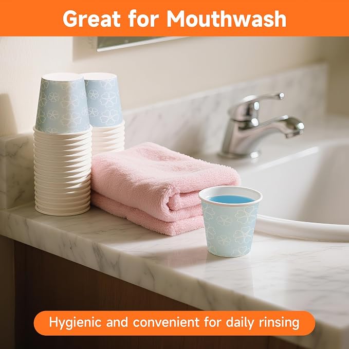 METAPRINT 100 Pack 3 oz Bathroom Cups, Disposable Paper Cups - Image 4